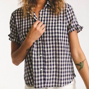 Tessa S/S Ruffle Sleeve Shirt by Trovata Birds of Paradis